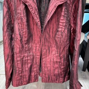 Chico's Textured Burgundy Blazer